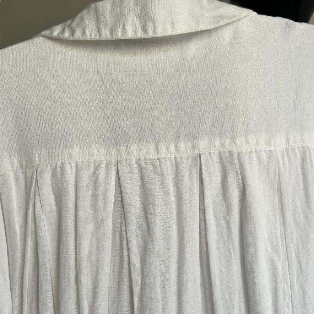 Free People White Maxi Dress with V-Neck and Cap Sleeves - Picture 8 of 14